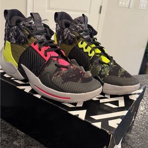 Black & Neon Fashion Sneakers - Men’s Jordan Why Not Zer0.2 Size 12
